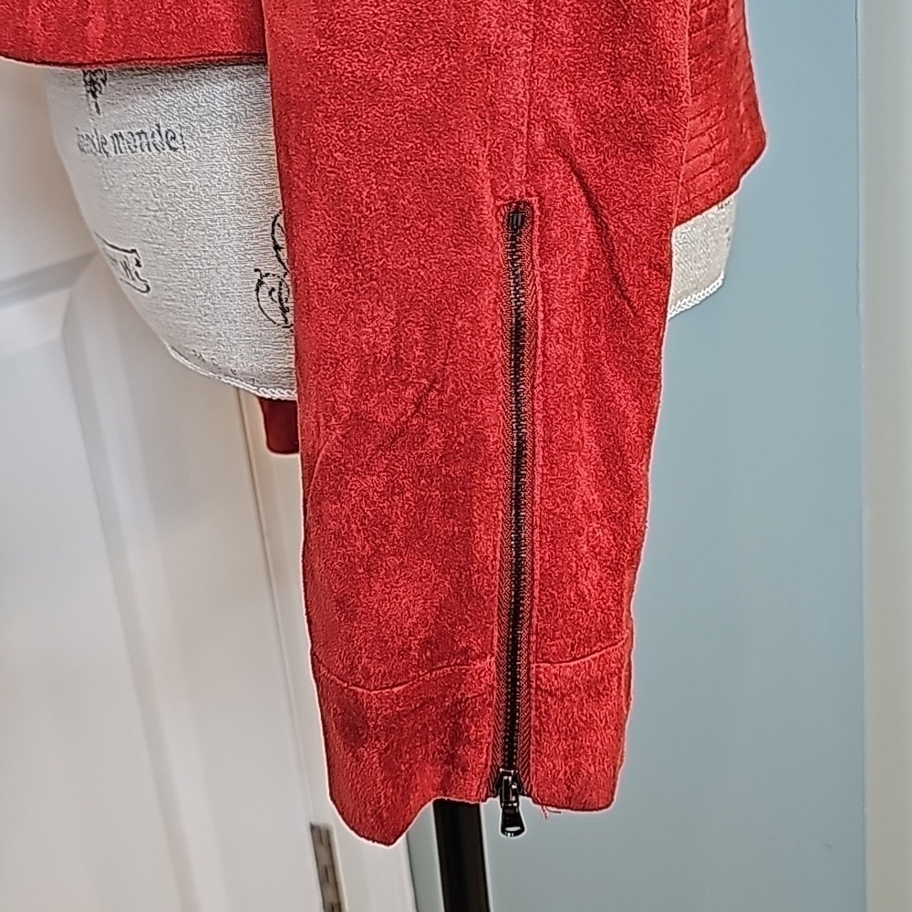 Fate Burnt Orange Delilah Suede Cropped Jacket - Size Large - Picture 8 of 13